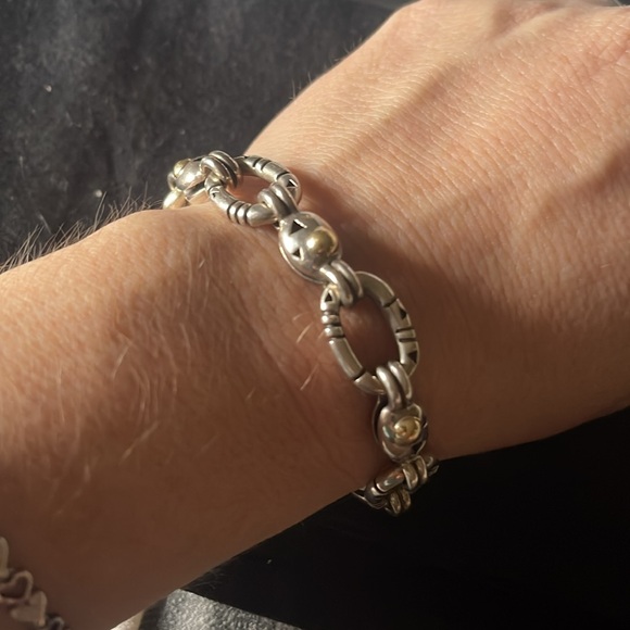 Rare JOHN ATENCIO Sterling 18K Yellow Gold ELEMENTS Link Bracelet,7.5in, Toggle - Picture 5 of 8